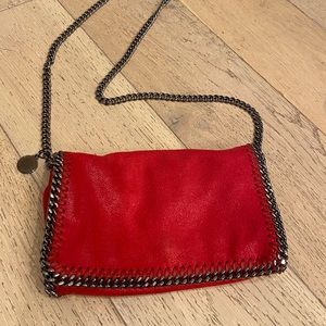 Stella mccartney red cross body chain bag.